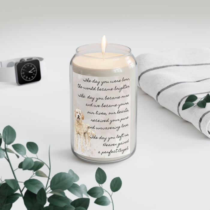 The Day Goldendoodle Yellow Pet Memorial Scented Candle, 13.75oz