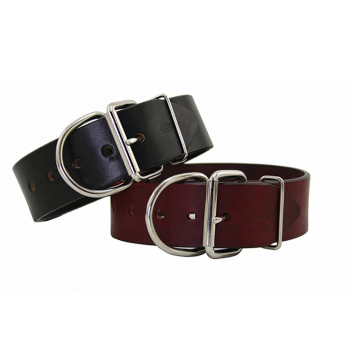 Tuff Stuff 2" Black Leather Collars for Big Dogs
