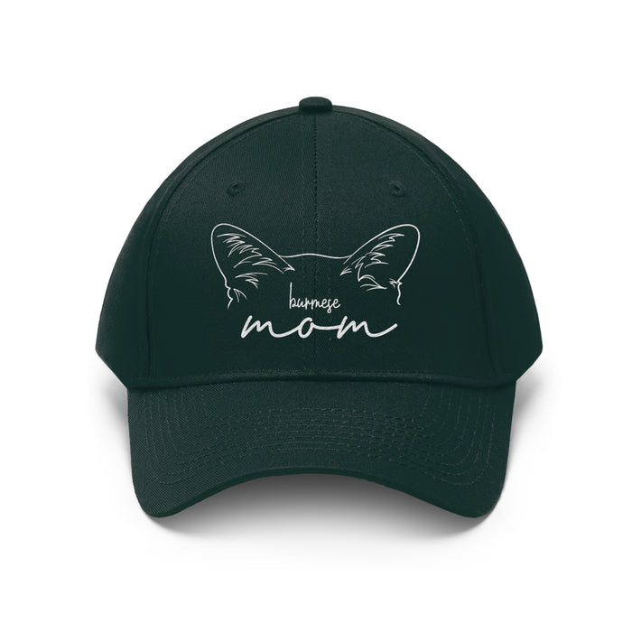 Burmese Cat Mom Embroidered Twill Hat