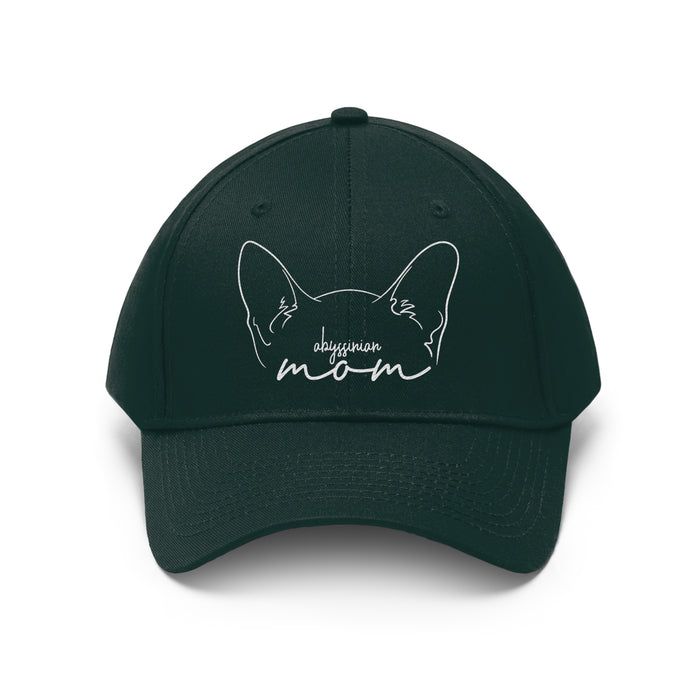 Abyssinian Cat Mom Embroidered Twill Hat