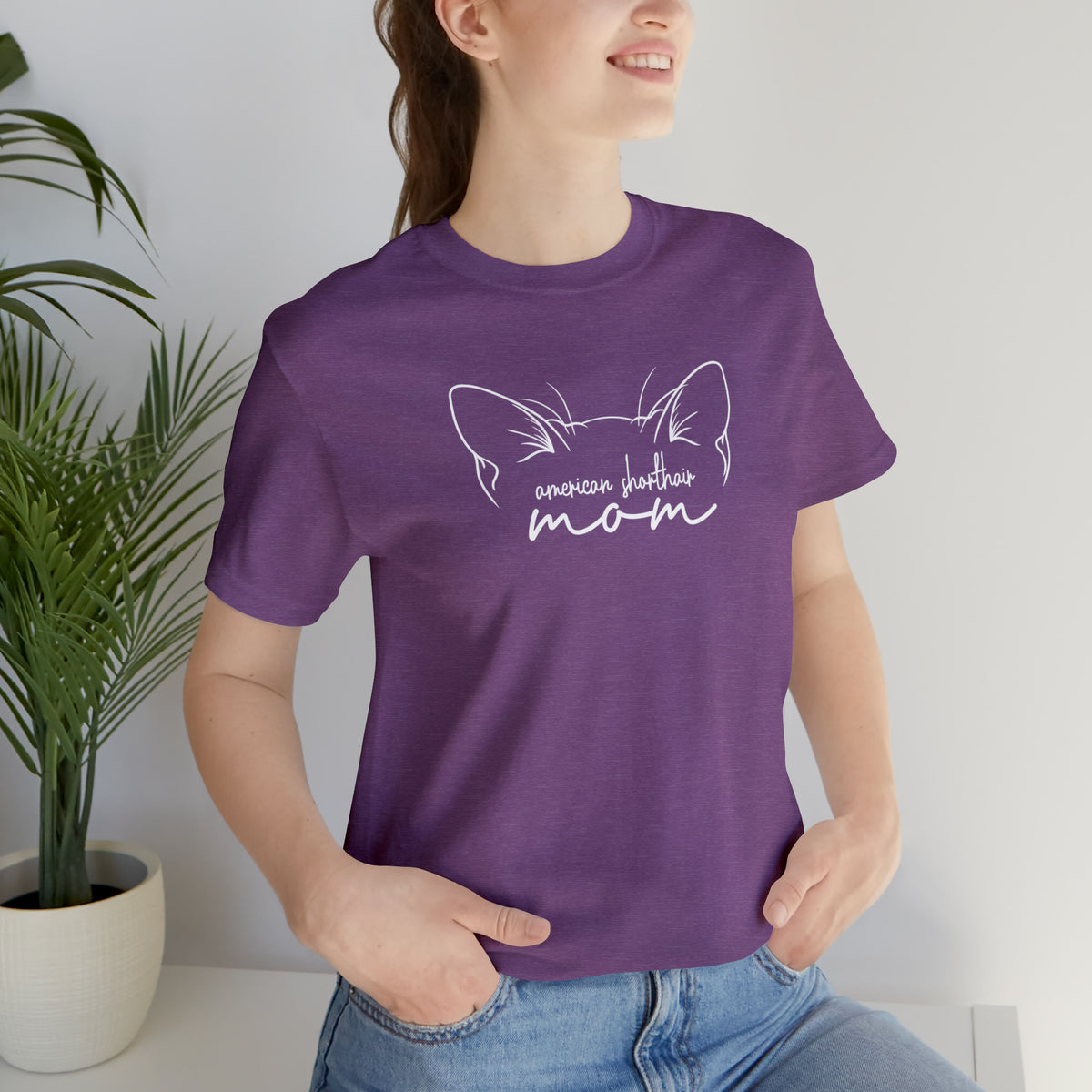 American Shorthair Cat Mom Short Sleeve Tee