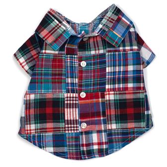 Blue Multi Patch Madras Shirt - CLOSEOUT