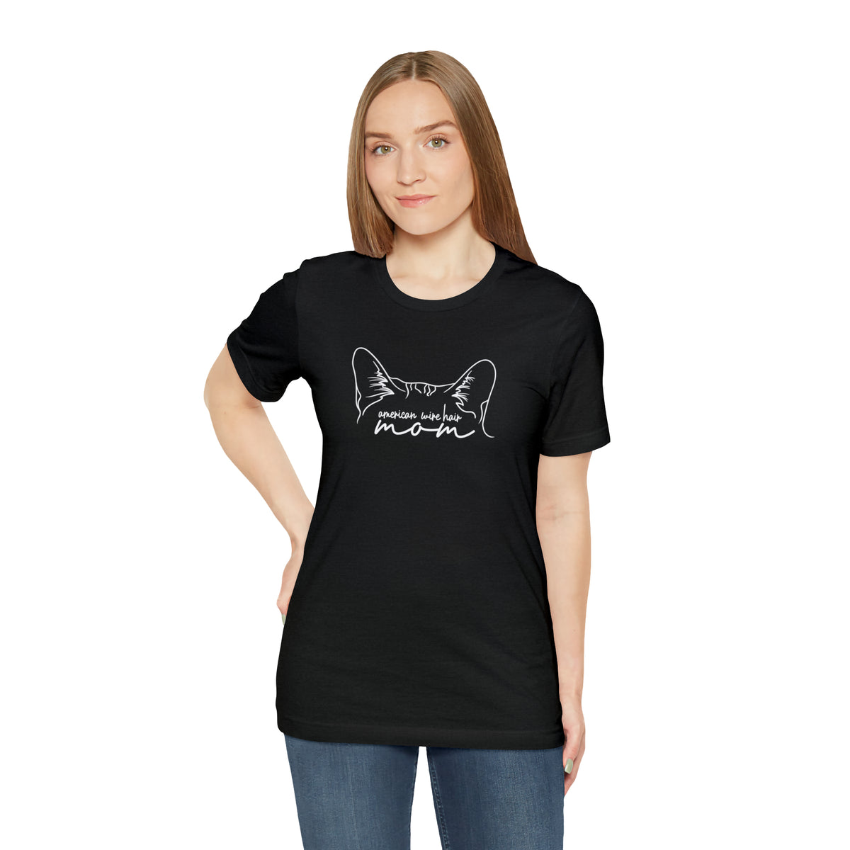 American Wire Hair Cat Mom Short Sleeve Tee