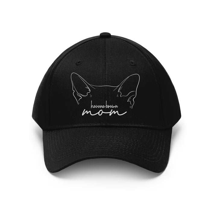 Havana Brown Cat Mom Embroidered Twill Hat