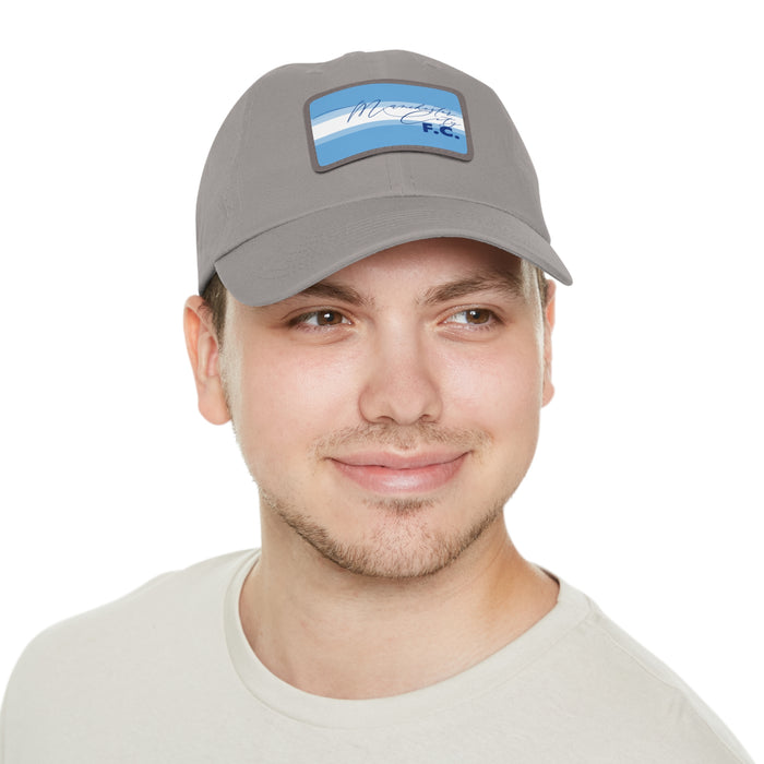 Manchester City FC 25/26 Home Kit-Inspired Leather Patch Baseball Hat