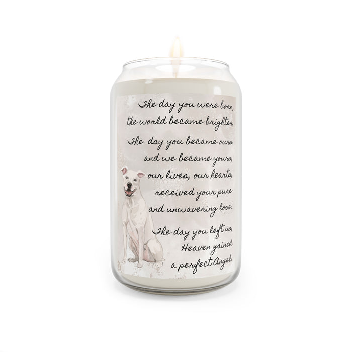The Day American Staffordshire Terrier White Pet Memorial Scented Candle, 13.75oz