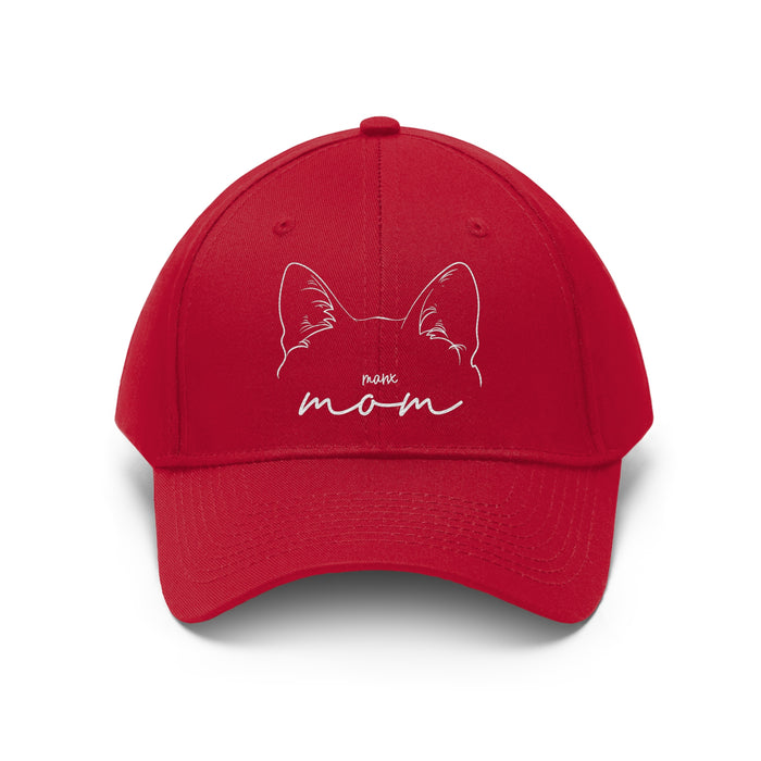Manx Cat Mom Embroidered Twill Hat