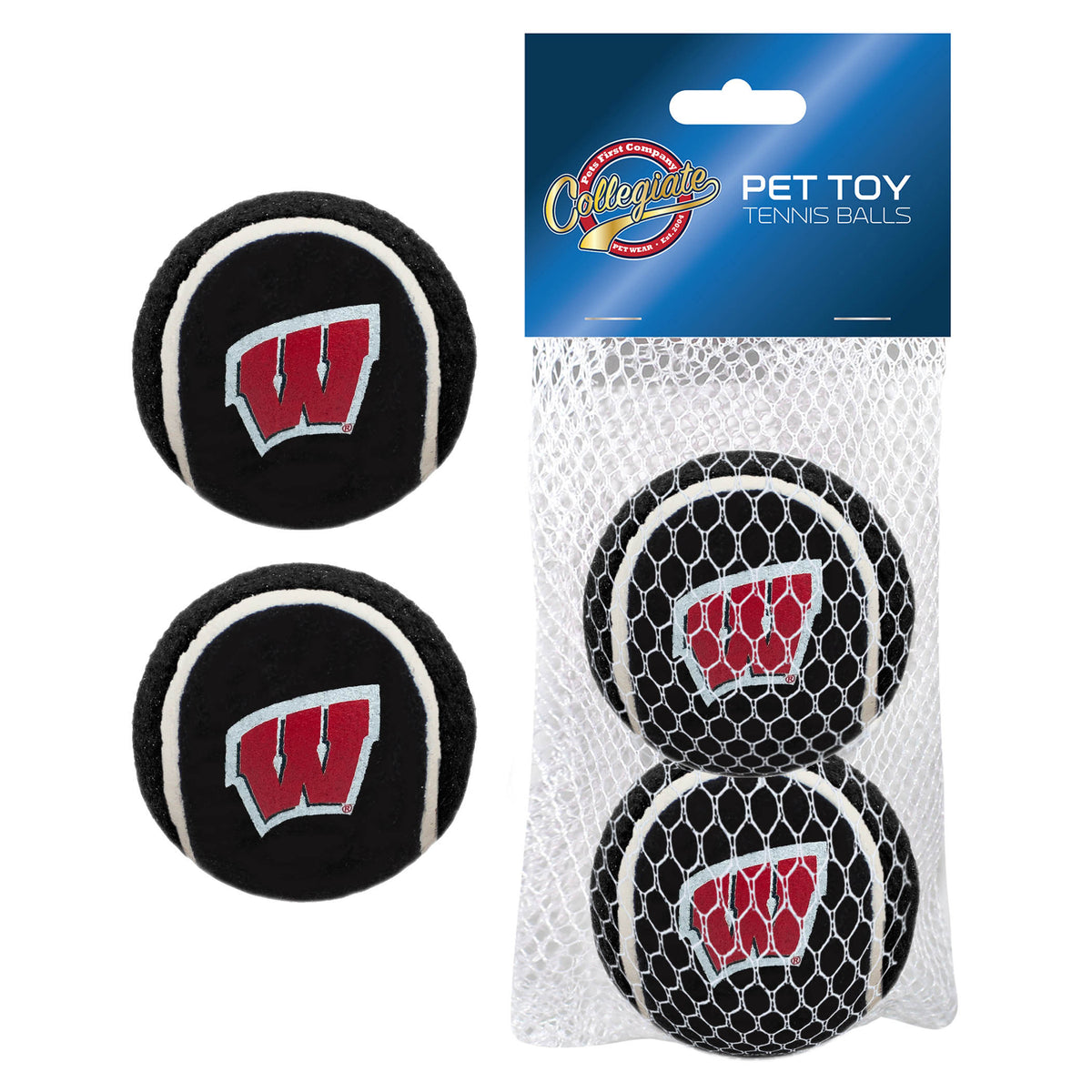 WI Badgers Tennis Balls - 2 pack
