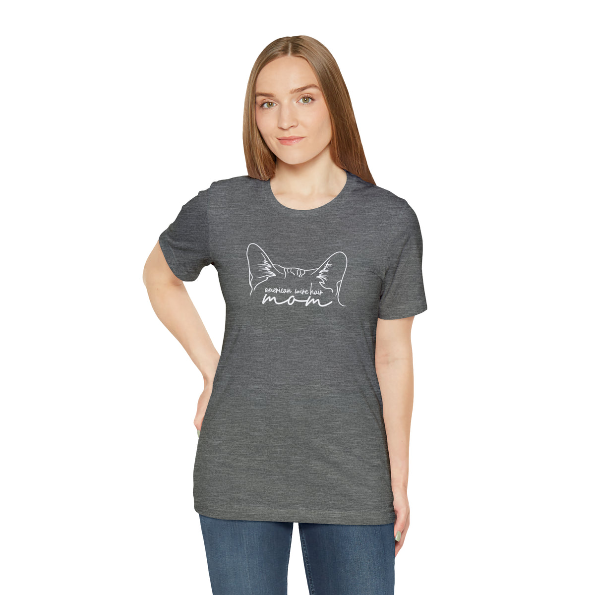 American Wire Hair Cat Mom Short Sleeve Tee