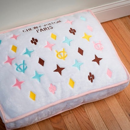 Chewy Vuiton White Pet Bed