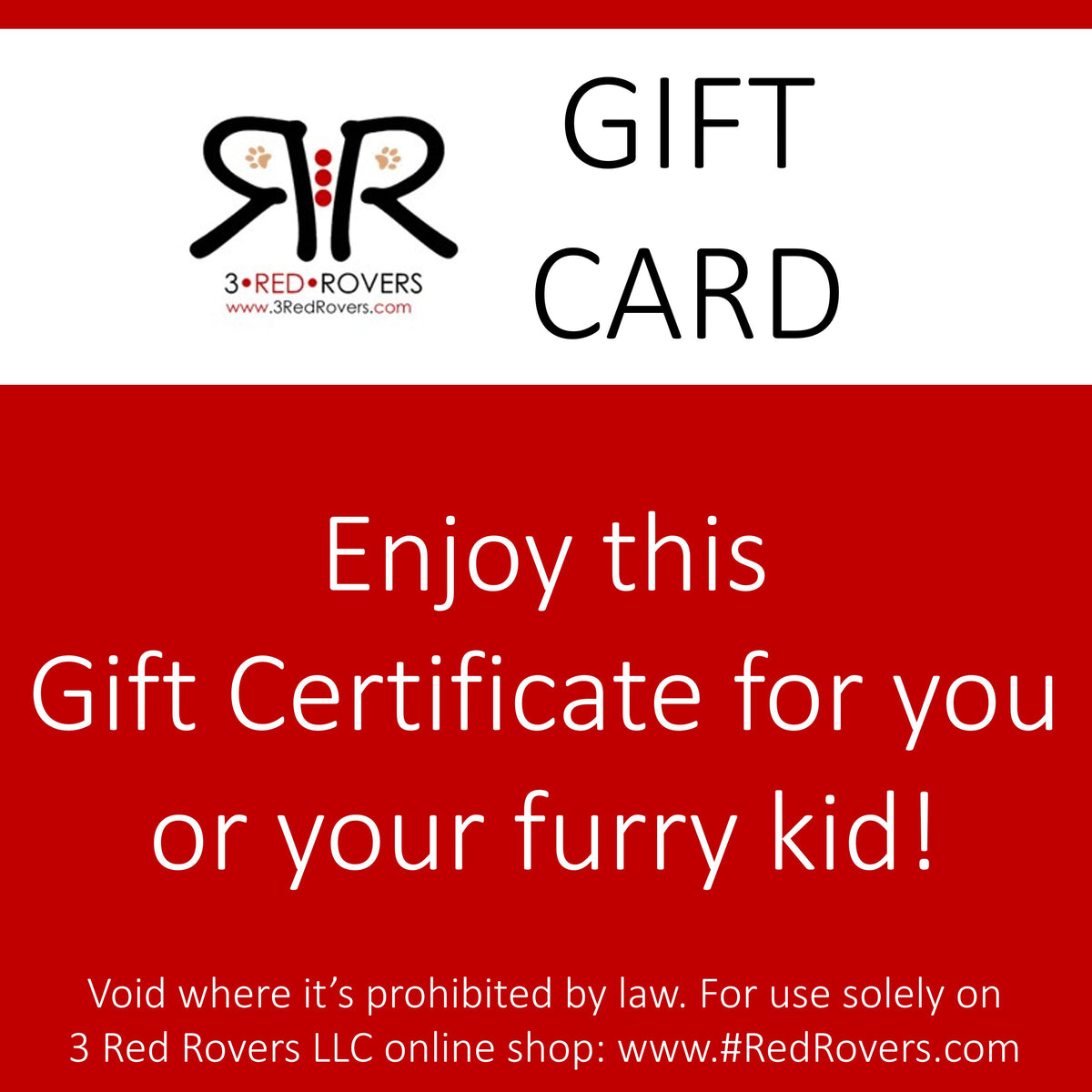 Gift Card - 3 Red Rovers