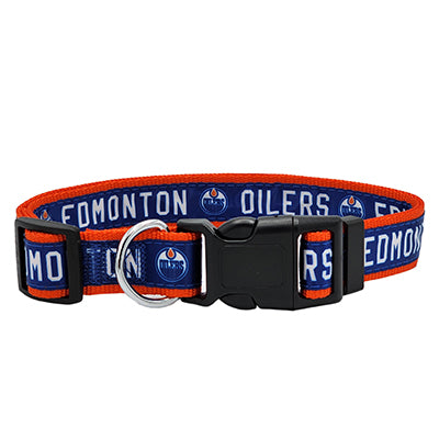Edmonton Oilers Satin Dog Collar or Leash