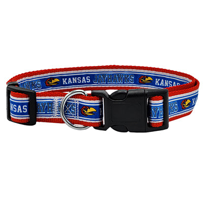 KS Jayhawks Satin Dog Collar or Leash