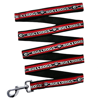 GA Bulldogs Dog Satin Collar or Leash