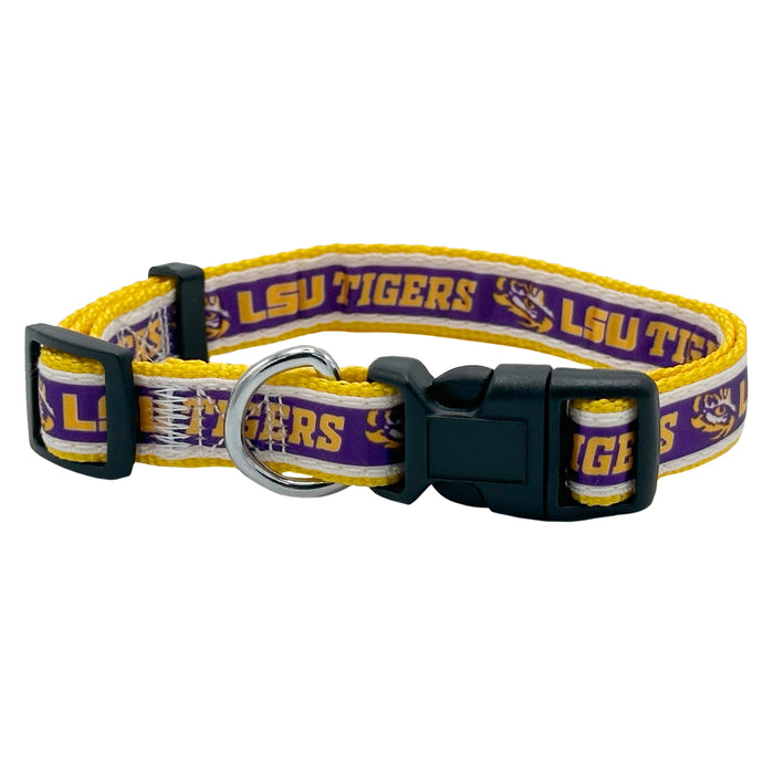 LSU Tigers Satin Dog Collar or Leash