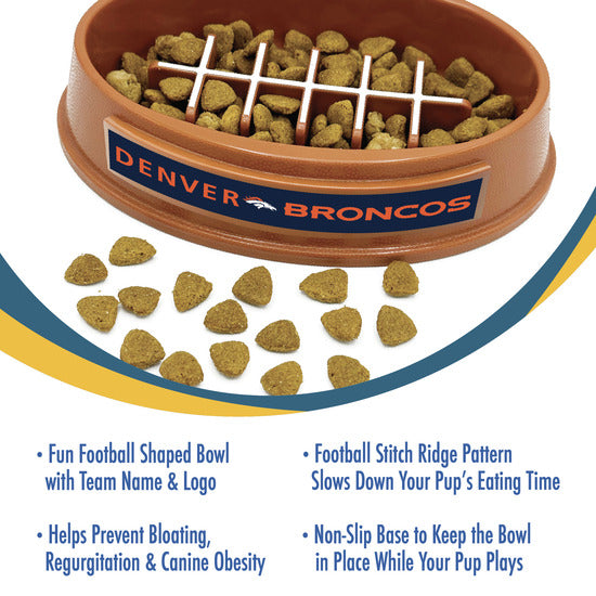 Denver Broncos Football Slow Feeder Bowl