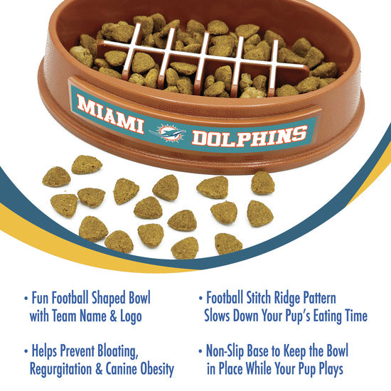 Miami Dolphins Football Slow Feeder Bowl