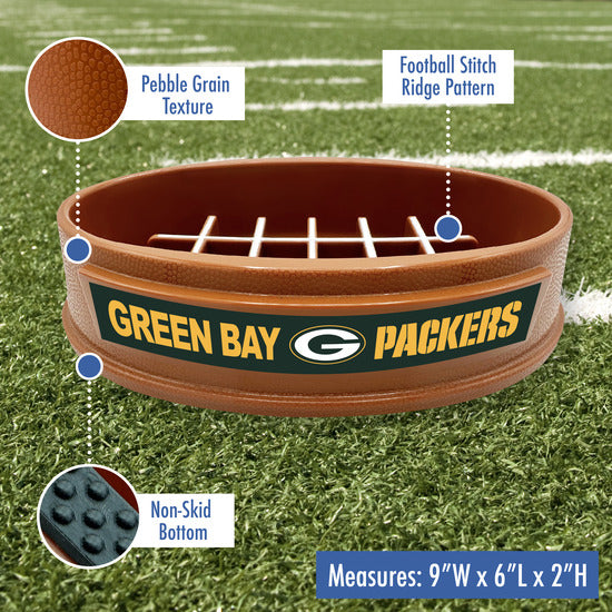 Green Bay Packers Football Slow Feeder Bowl