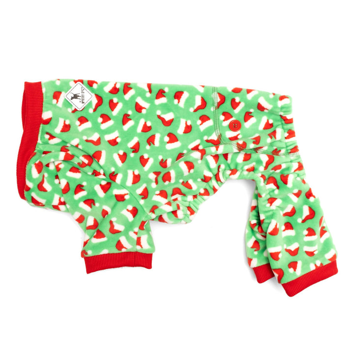 Santa Hats Fleece Dog Pajamas