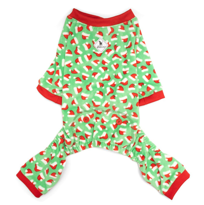 Santa Hats Fleece Dog Pajamas