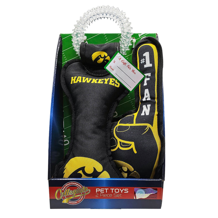 IA Hawkeyes 2 Piece Dog Toy Gift Set