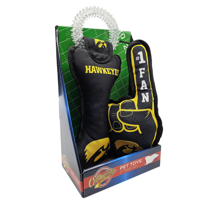 IA Hawkeyes 2 Piece Dog Toy Gift Set