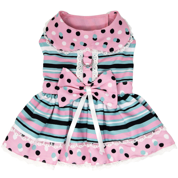 Dots & Stripes Harness Dress with Leash
