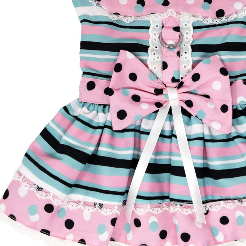 Dots & Stripes Harness Dress with Leash