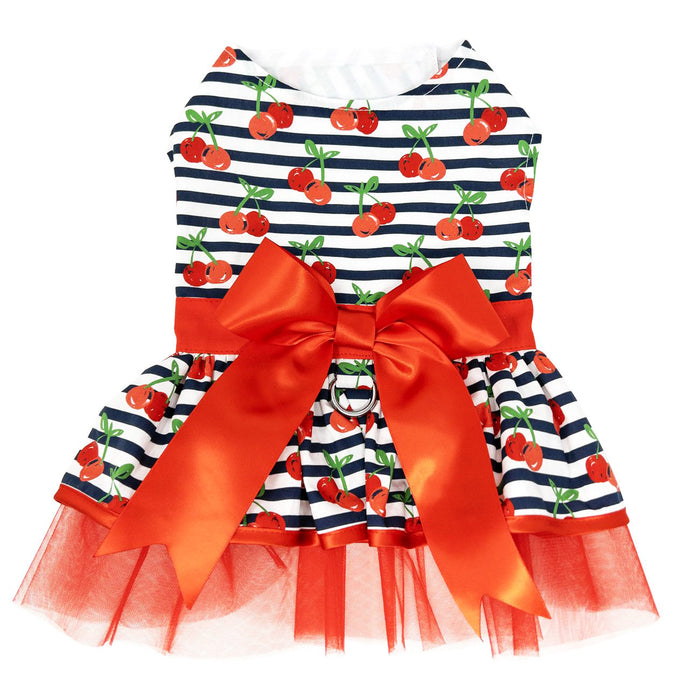 Cherry Stripe Harness Dress with Leash