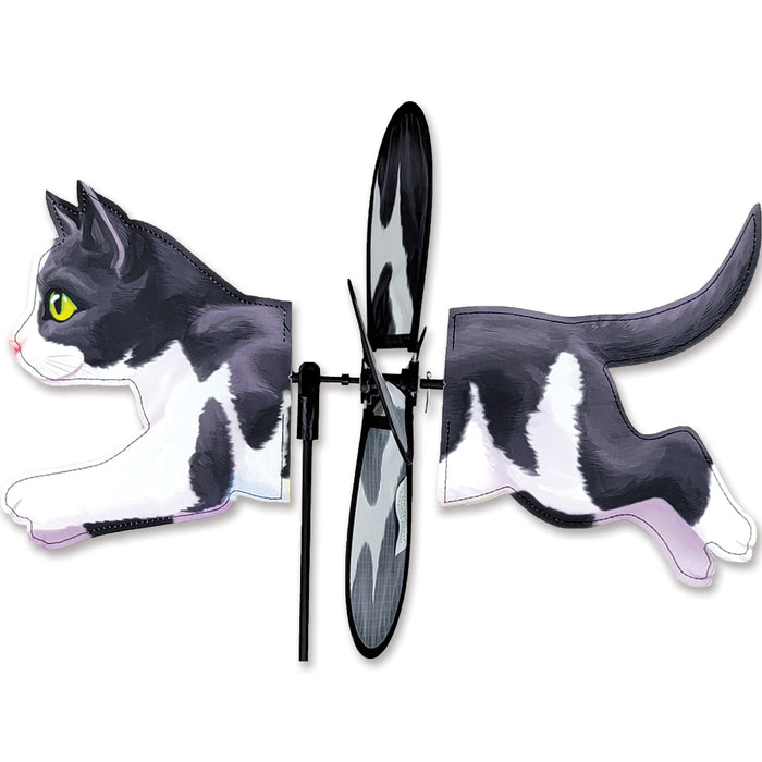 Black & White Cat Petite Garden Spinner
