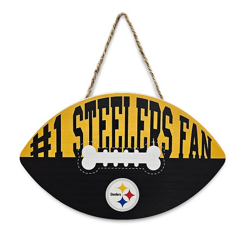 Pittsburgh Steelers Football Shape Sign