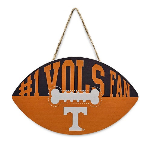 TN Volunteers Football Shape Sign