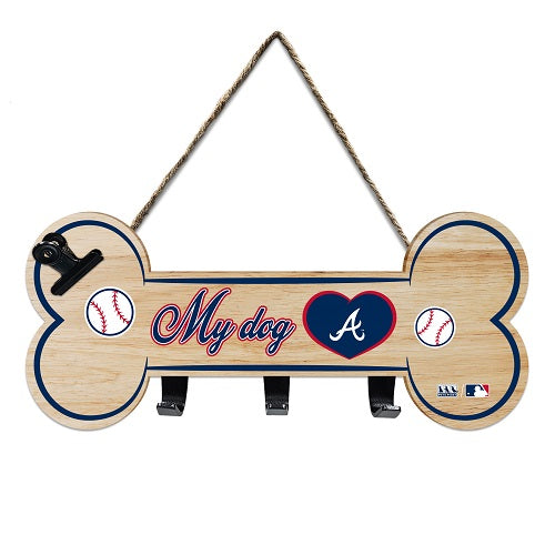 Atlanta Braves Bone-Shaped Sign with Hooks