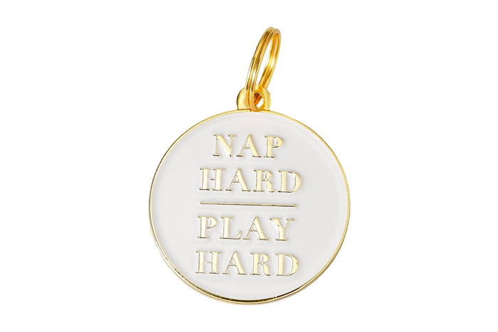 Nap Hard, Play Hard Pet ID Tag