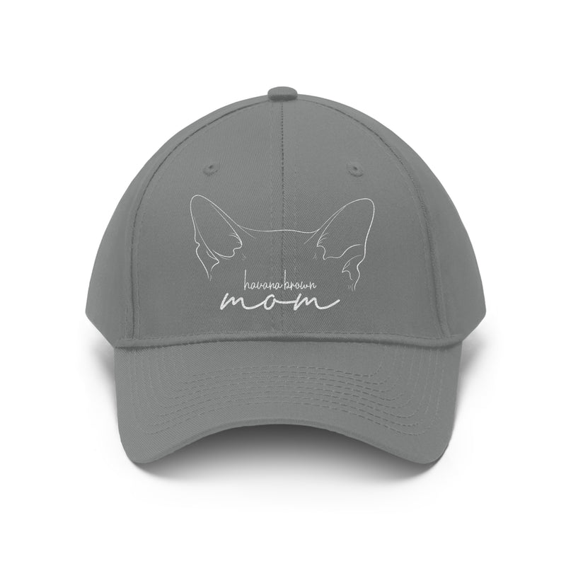 Havana Brown Cat Mom Embroidered Twill Hat