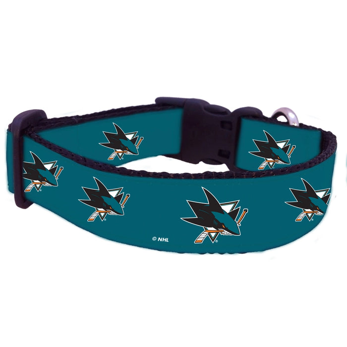 San Jose Sharks Nylon Dog Collar and Leash