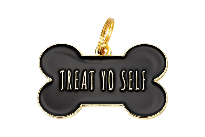 Treat Yo Self Pet ID Tag - Black