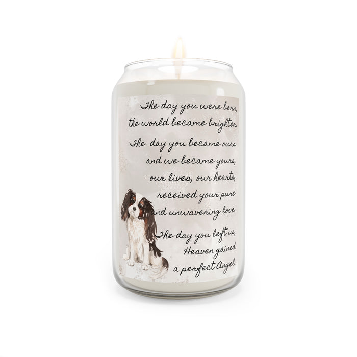 The Day Cavalier King Charles Spaniel Tri-Colored Pet Memorial Scented Candle, 13.75oz
