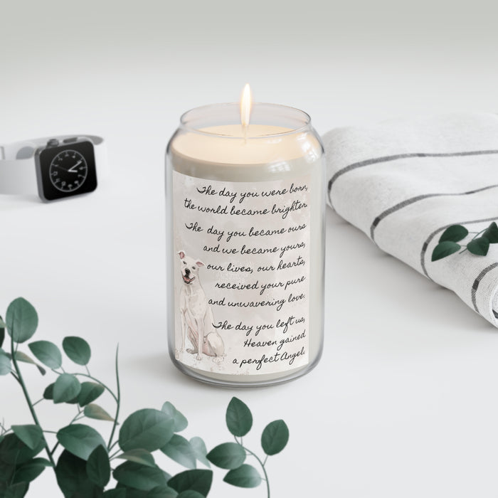The Day American Staffordshire Terrier White Pet Memorial Scented Candle, 13.75oz