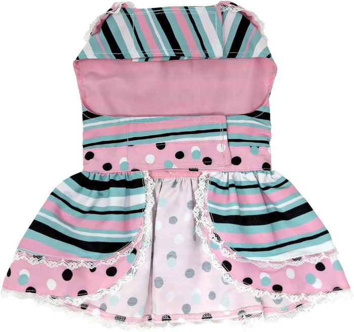 Dots & Stripes Harness Dress with Leash