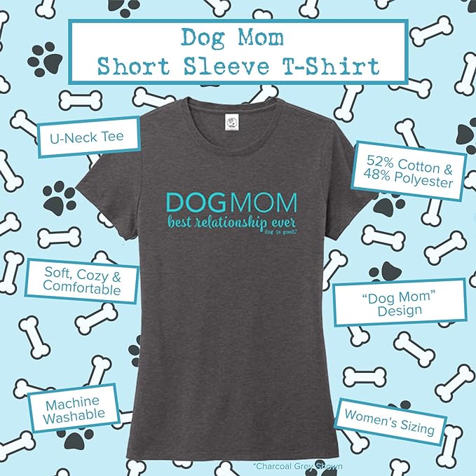 Dog Mom Women's T-Shirt - Heather Charcoal