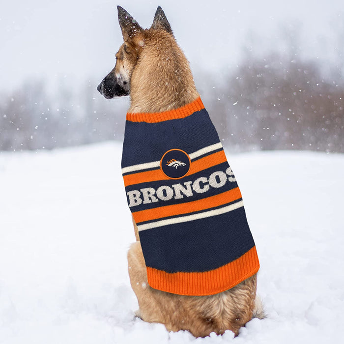 Denver Broncos Colorblock Pet Sweater