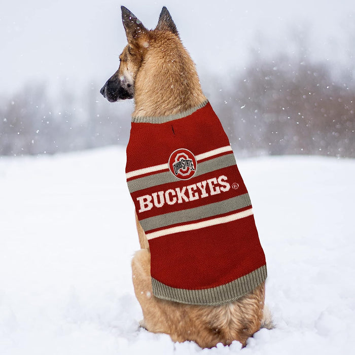 OH State Buckeyes Colorblock Pet Sweater