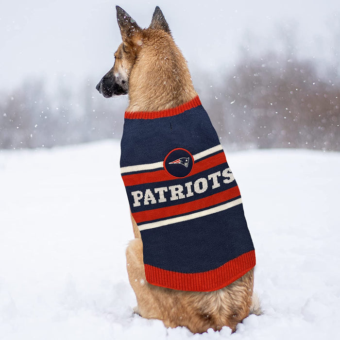 New England Patriots Colorblock Pet Sweater