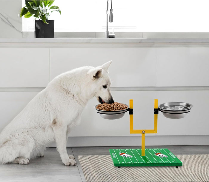 Denver Broncos Goal Post Double Bowl Pet Feeder