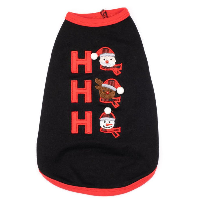 Black Ho Ho Ho Lightweight Tee Shirt