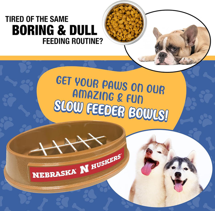 NE Cornhuskers Football Slow Feeder Bowl