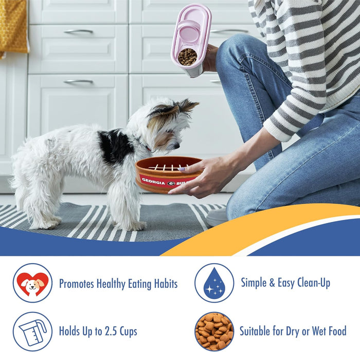 GA Bulldogs Football Slow Feeder Bowl