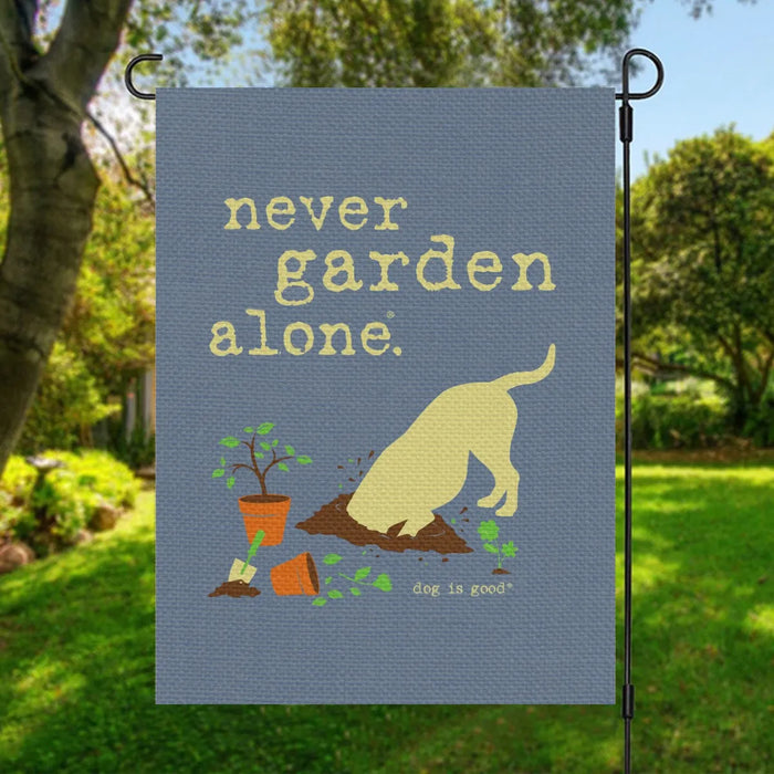 Never Garden Alone 12" x 18" Garden Flag