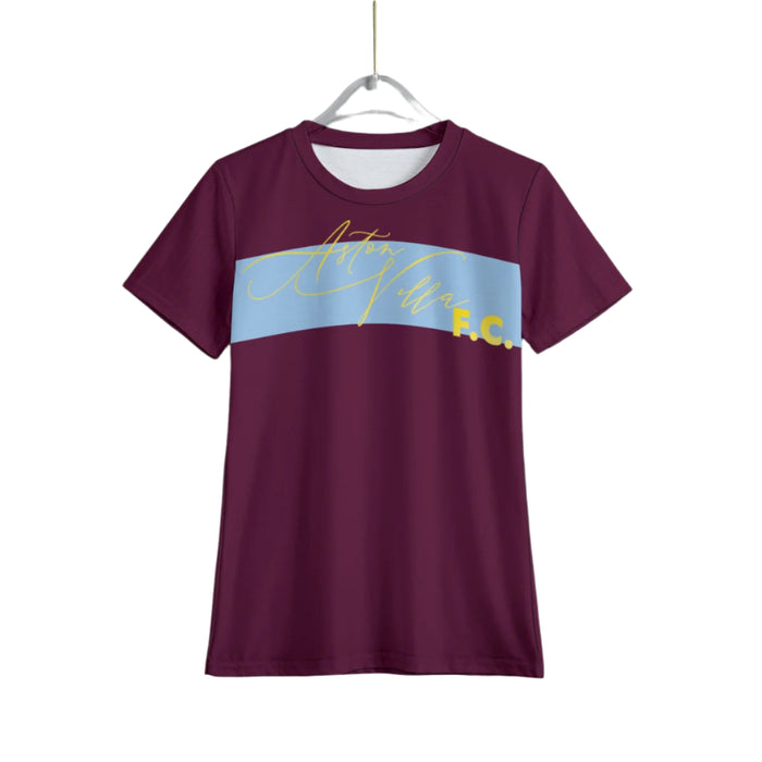 Aston Villa FC 25/26 Home Kit Inspired Kids Eco-friendly Basic T-shirt